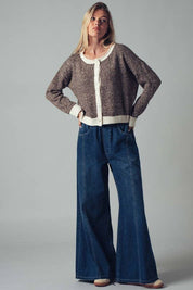 Soft Knit Button-front Sweater Cardigan For Women