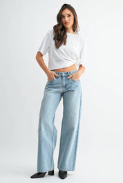 Light Denim Wide Leg Jean