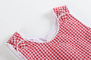 Classic Red Seersucker Baby Bubble Romper: 2T