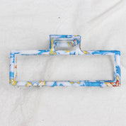 VINTAGE TOILE PATTERN PORCELAIN HAIR CLAW CLIPS | 40H914: OVAL