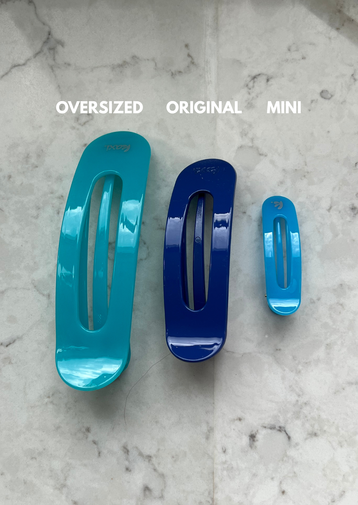 Blue Oversized Flat Claw Clip