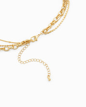 3 Layered Vintage Hammered Cross Necklace