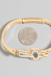 Two Tone Cross Latch Bangle Bracelet