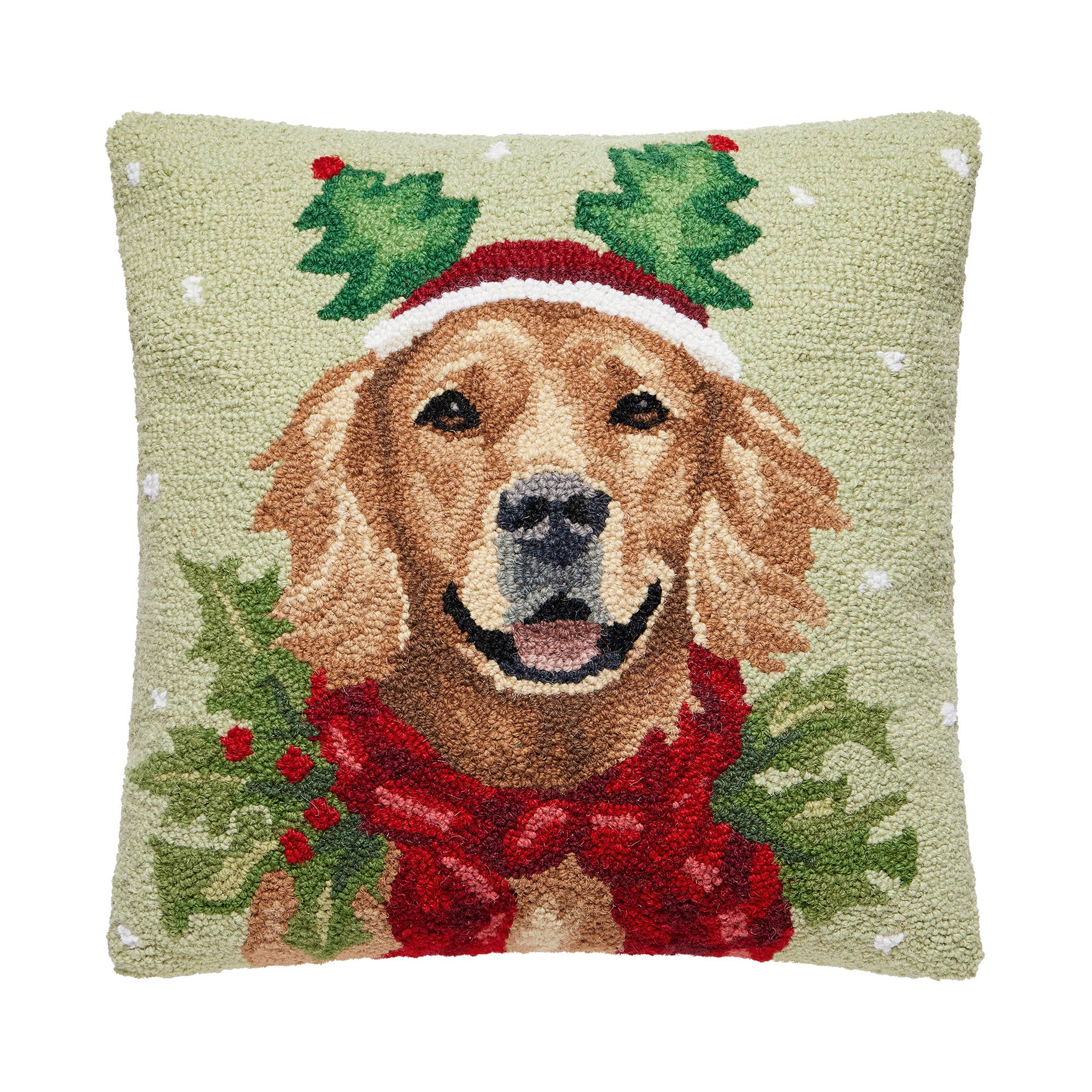 Green Holiday Retriever Hook Pillow