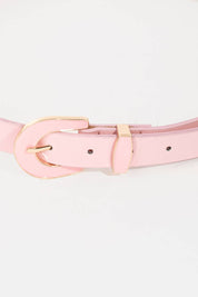 Pink Buckle Leather Belt