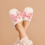 Fuzzy Slippers Betty Bow Plaid
