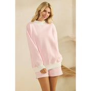 Pink Striped Mockneck