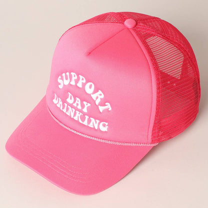 Support Day Drinking Embroidered Trucker Cap