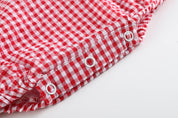 Classic Red Seersucker Baby Bubble Romper: 2T