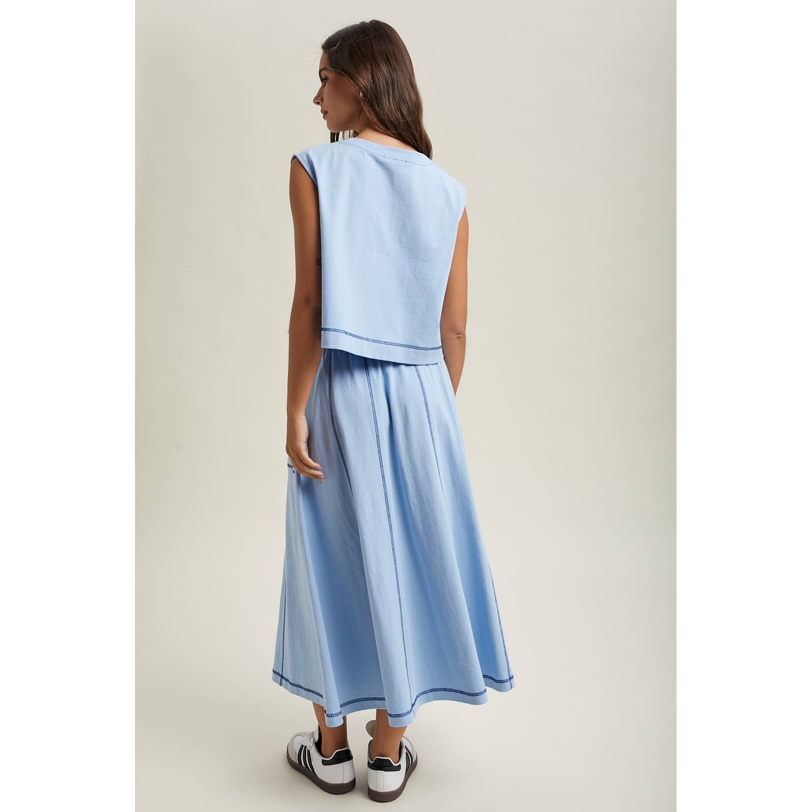 Blue Tank & Skirt Set