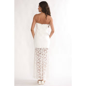 White Floral Lace Maxi Dress