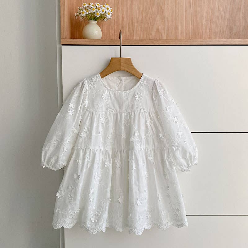 White Embroidered Baby Dress & Romper