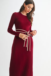 Burgundy Midi Sweater Dress