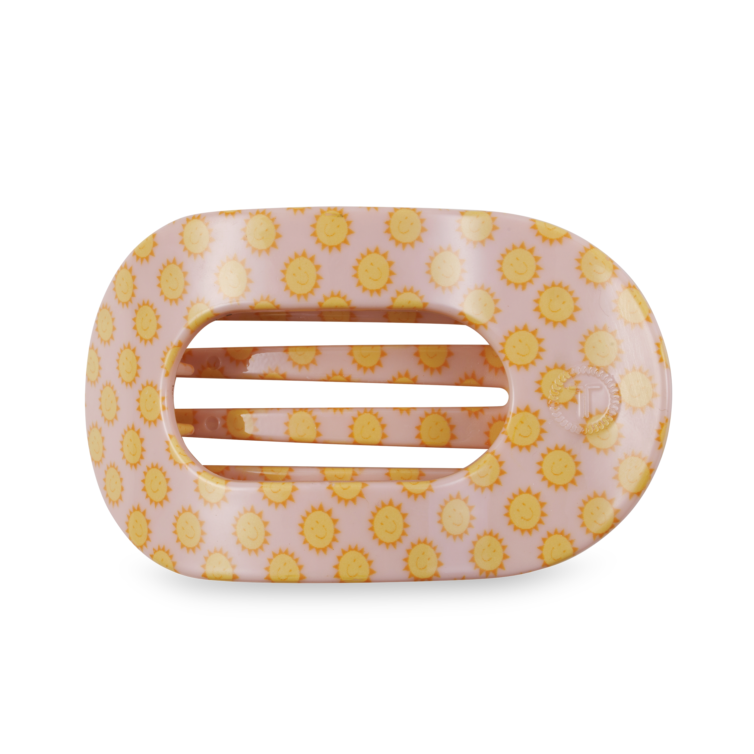Flat Round Hair Clip | Large | Sunny Days Ahead — rounded oval shape and bendable teeth for a secure yet gentle hold