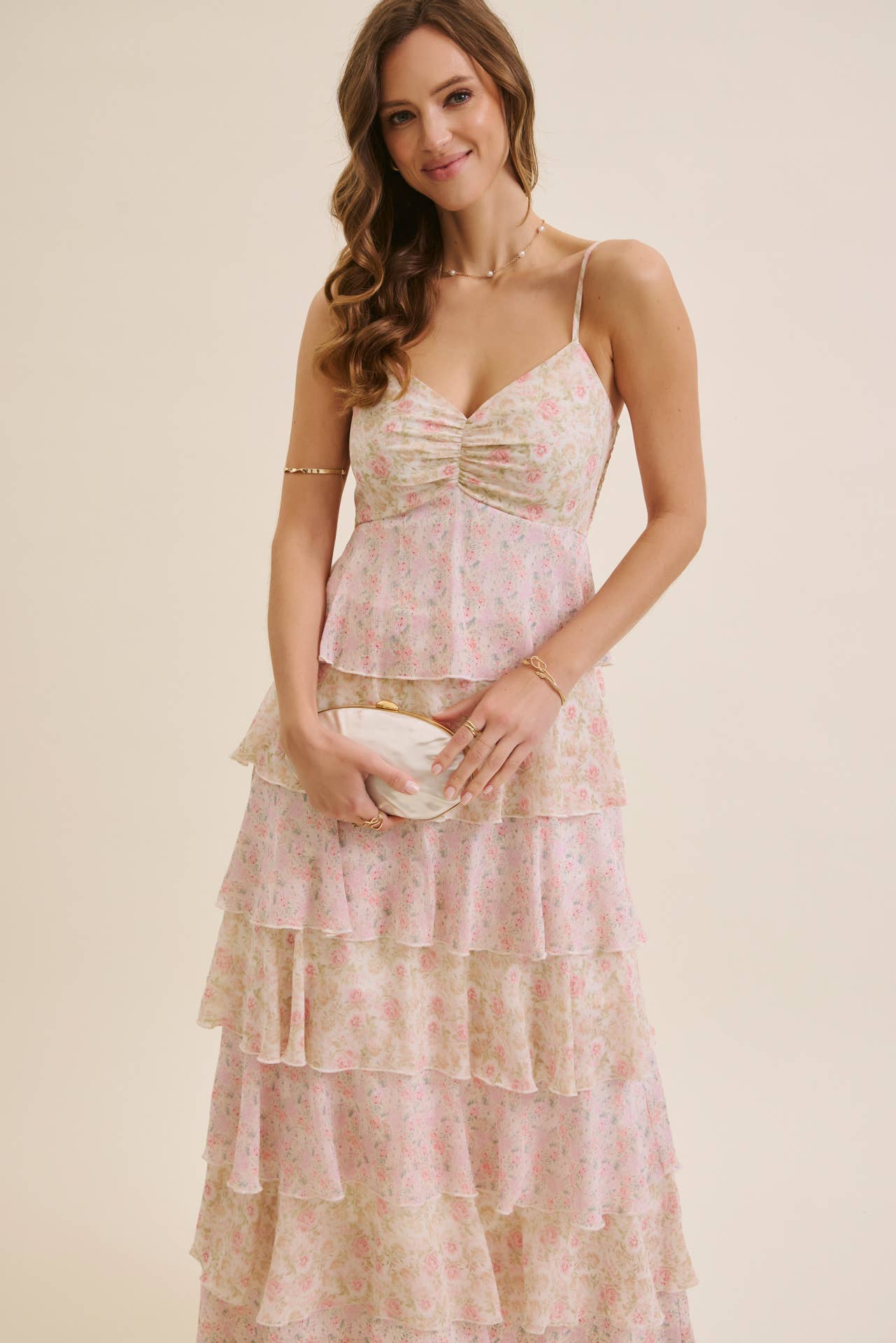 Multicolor Floral Tiered Maxi Dress