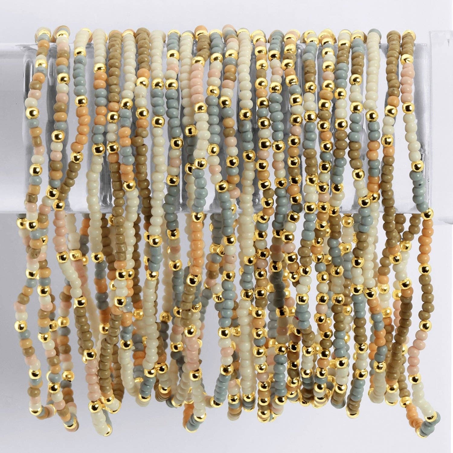 Beige Assorted Seed Bead Bracelet