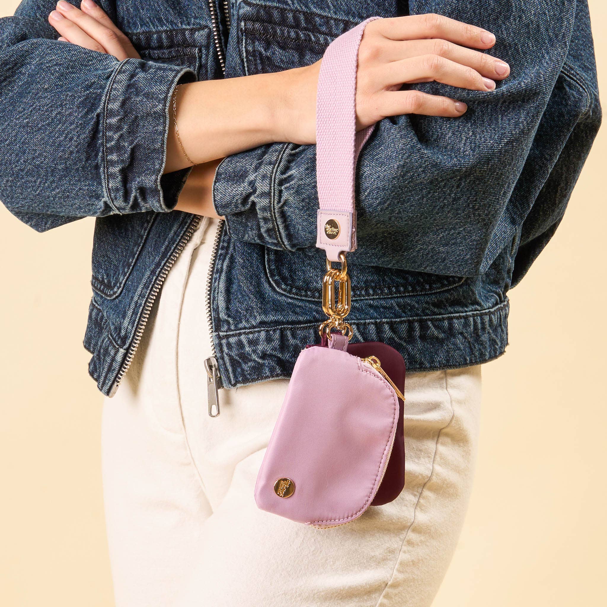 Two Toned Purple Wristlet Pouch Duo
