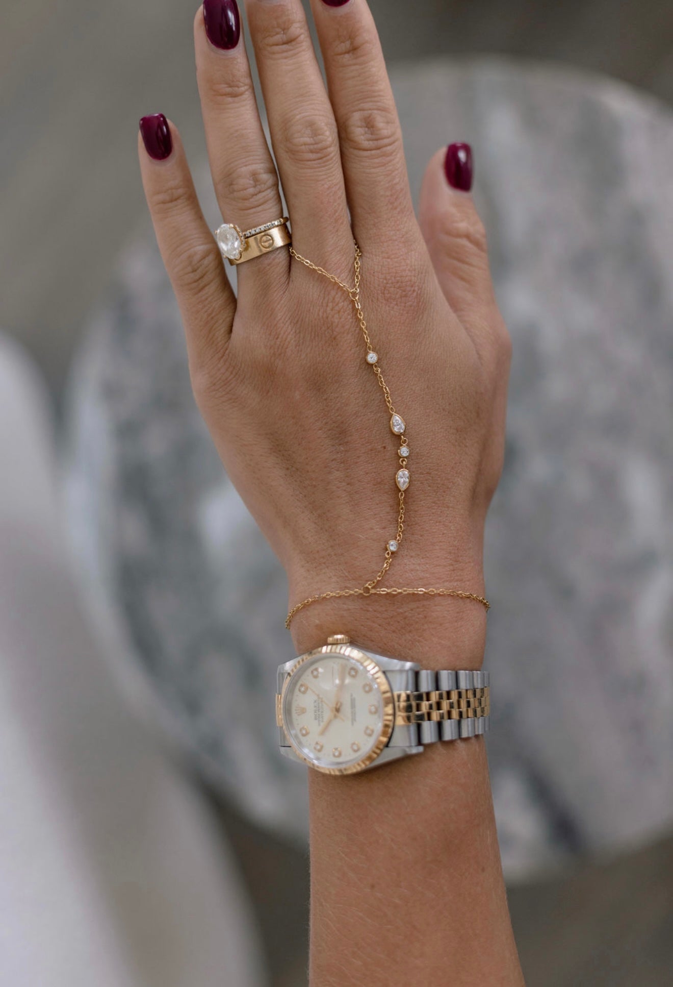 Gold Stone Hand Chain