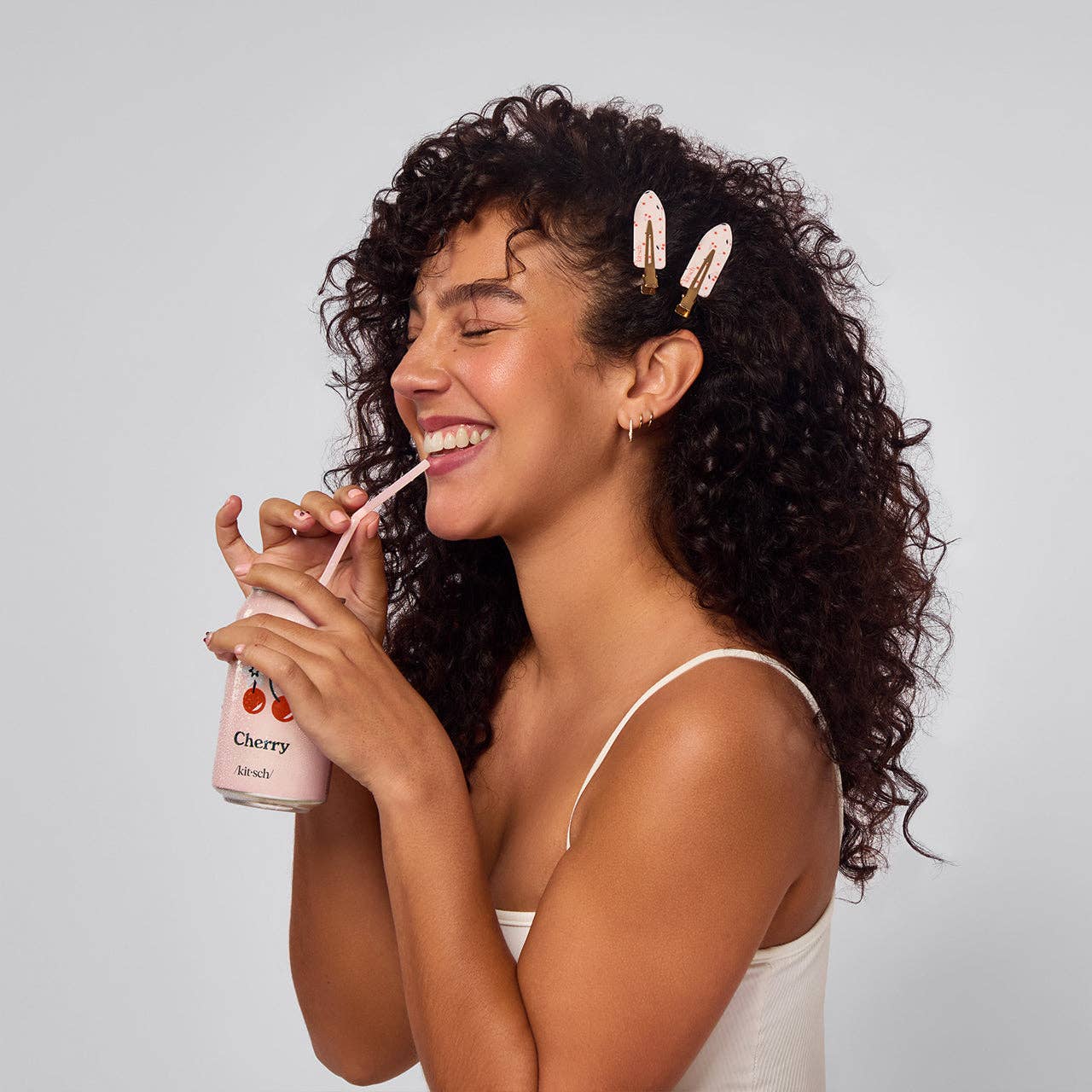 Cherry Print Clips 4pc Set