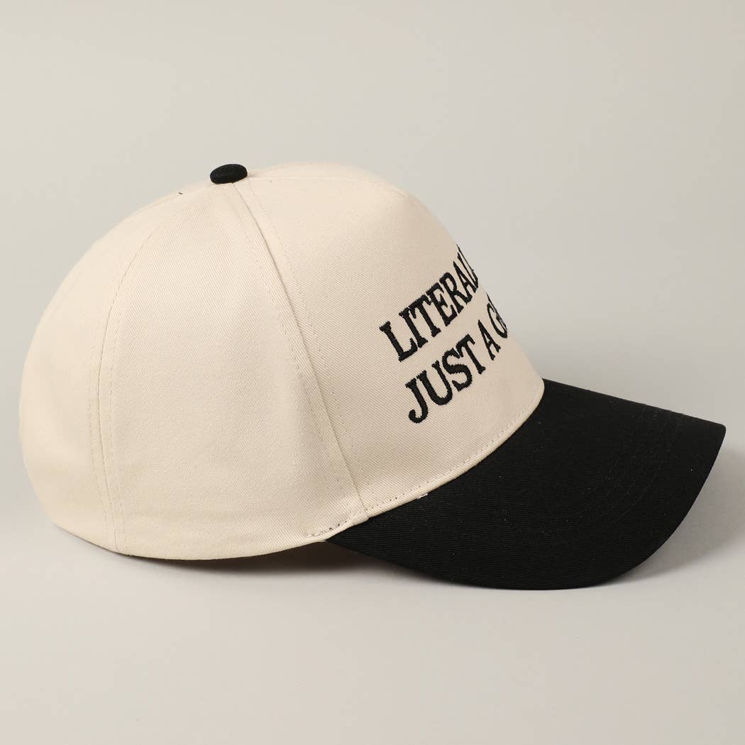 Literally Just A Girl Embroidery Two Tone Trucker Hat: FUCHSIA / ONE SIZE