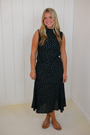 Black & Blue Polka Dot Skirt Set