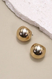 ROUND PUFFED HUGGIE HOOP EARRINGS | 10E3032467: GOLD