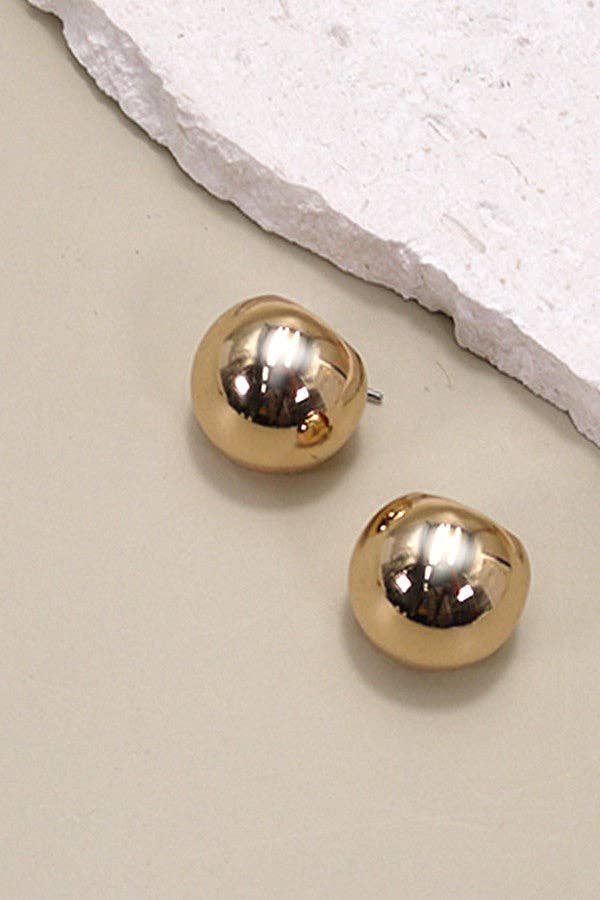 ROUND PUFFED HUGGIE HOOP EARRINGS | 10E3032467: GOLD