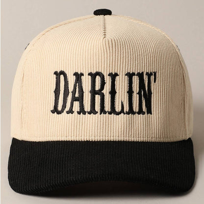 DARLIN' Corduroy Trucker Baseball Cap