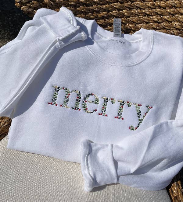 Merry Embroidered Sweatshirt