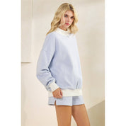 Blue Striped Mockneck