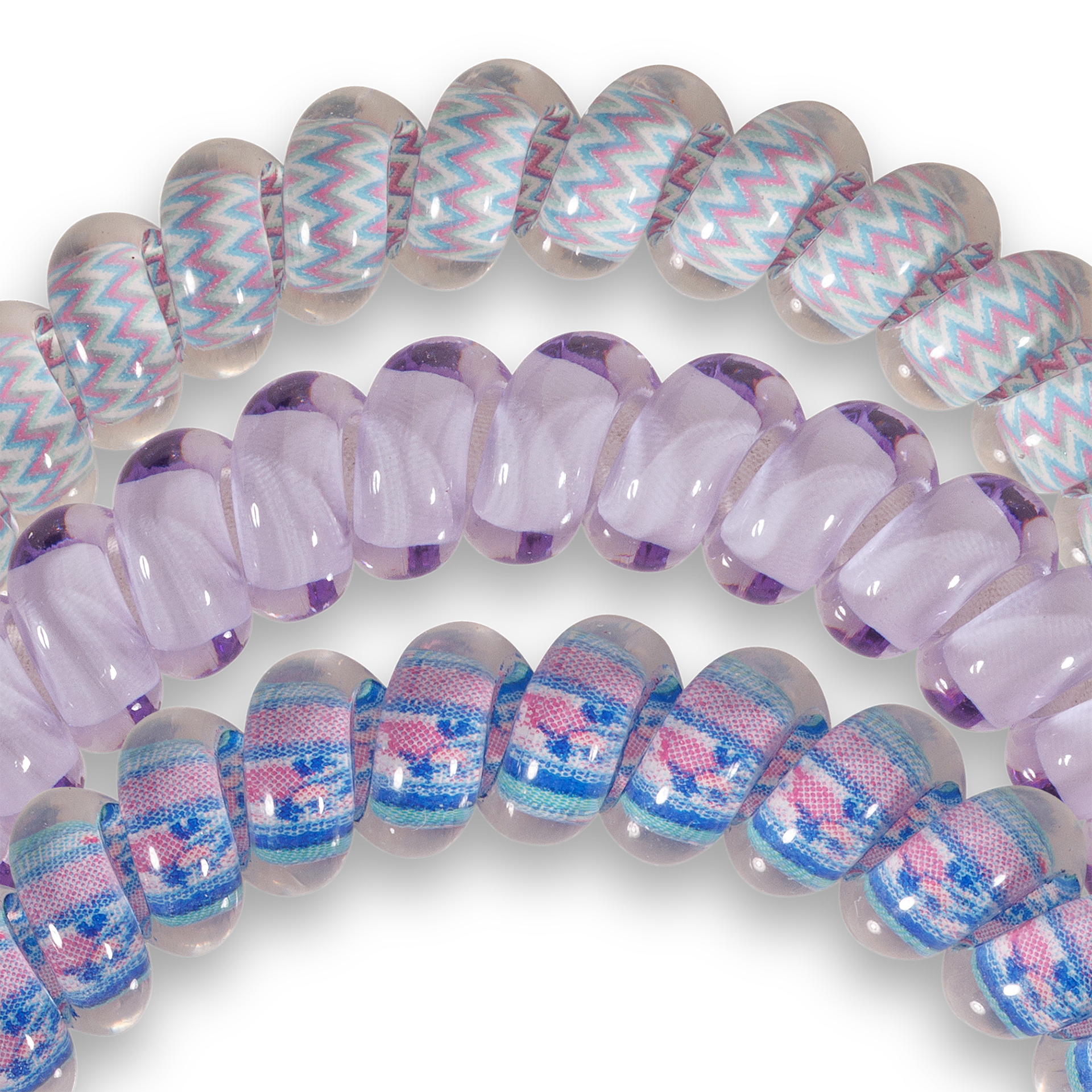 Spiral Hair Coils | Small | Orchid Oasis showing doubles as a bracelet