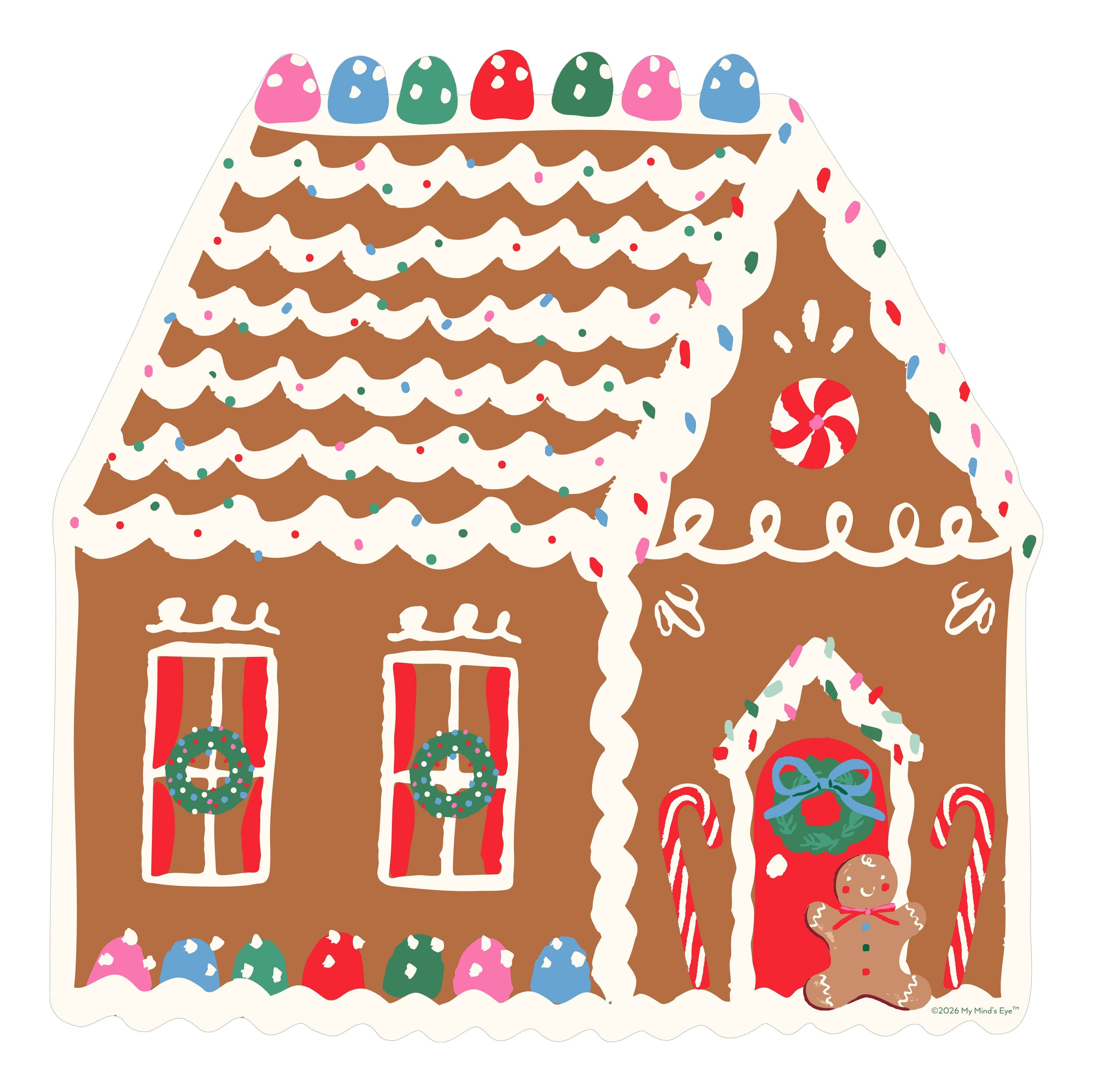 Gingerbread House Shaped Jigsaw Puzzle 87pc