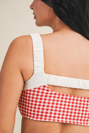 Red Gingham Sports Bra