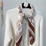 Brown Ink Art Velvet Scarf showing color: brown