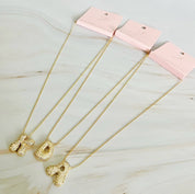Crystal Bubble Initial Necklace: C
