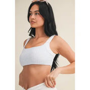 Blue Gingham Sports Bra