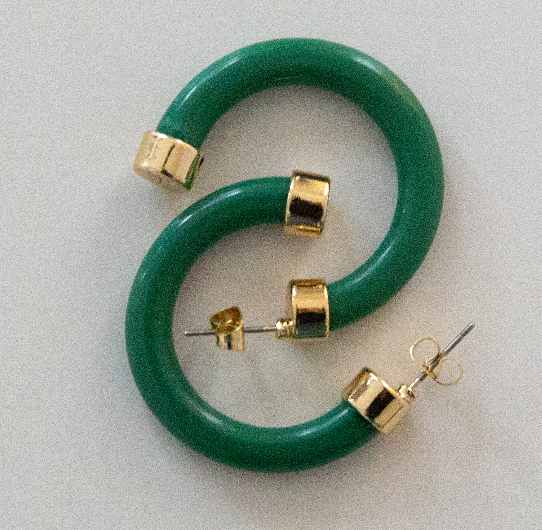 Kelly Green Small Hoop Earrings