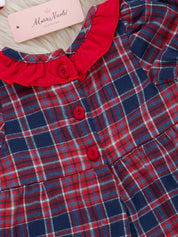 Santa Spirit Smocked Flannel Overall Romper