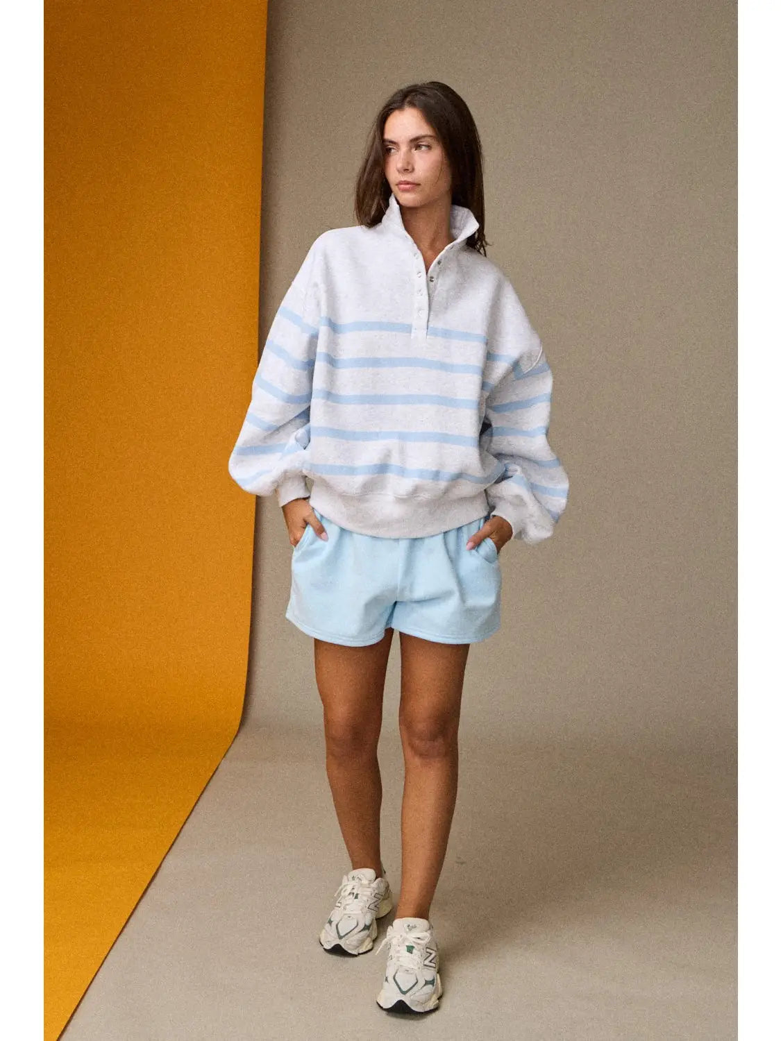 Grey & Blue Stripe Pullover