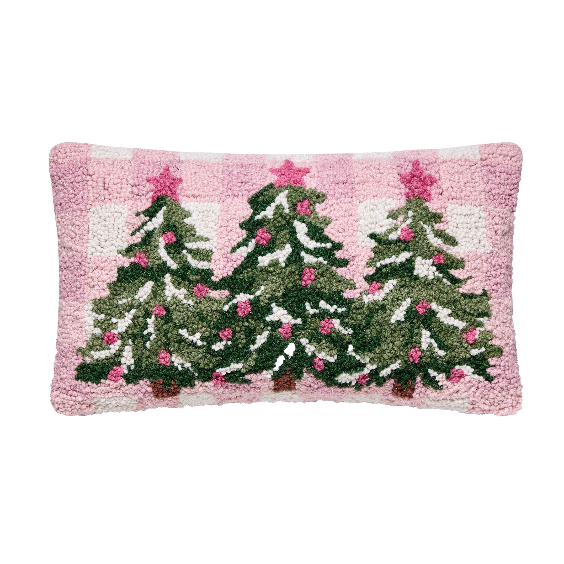 Pink Whimsy Christmas Tree Hook Pillow