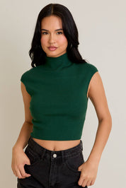 Green High Neck Sweater Top