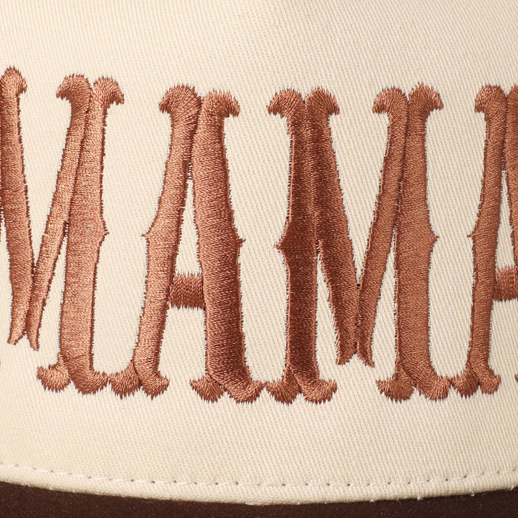 MAMA Embroidery Baseball Cap/ Brown