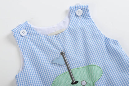 Blue Gingham Golf Hole Shortall Boys