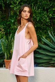 Pink Washed Sporty Mini Dress