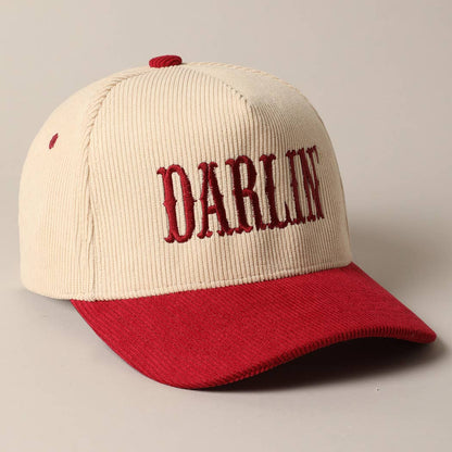 DARLIN' Corduroy Trucker Baseball Cap