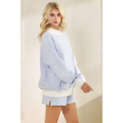 Blue Striped Mockneck