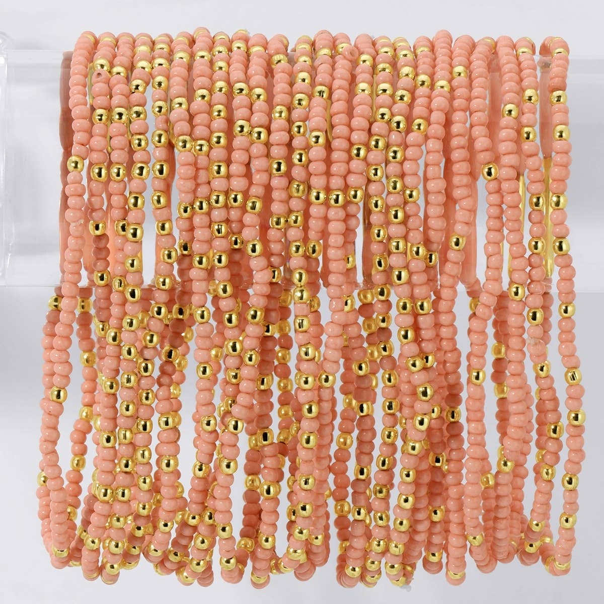 Peach Solid Seed Bead Bracelet