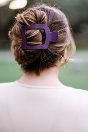Flat Square Hair Clip | Large | Burgundy Bliss showing lightweight, durable, and nearly unbreakable