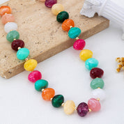 Multicolor Resin Pebble Bead Necklace