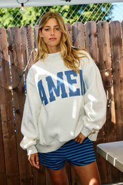 Grey WWJD/AMEN Reversible Mock Neck